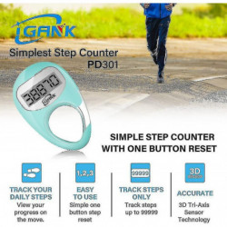 Podomètre de marche simple 3d Compteur de pas Pour Hommes Femmes Enfants - Turquoise-