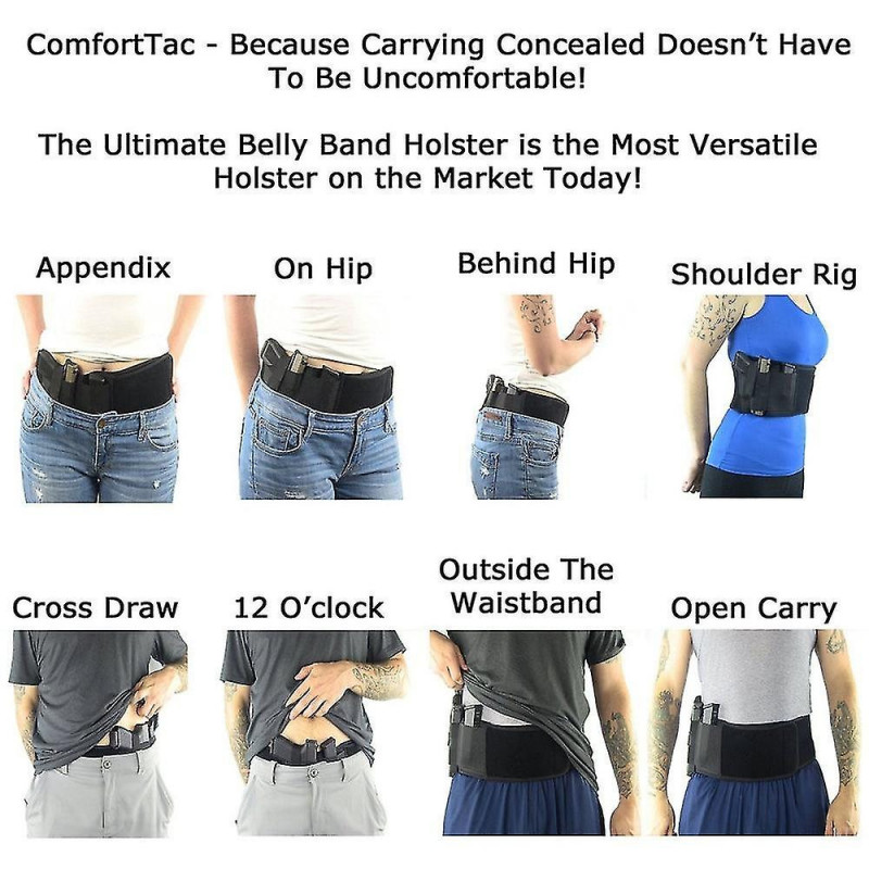 Tactical belly gun holster belt concealed carry waist band pistol holder