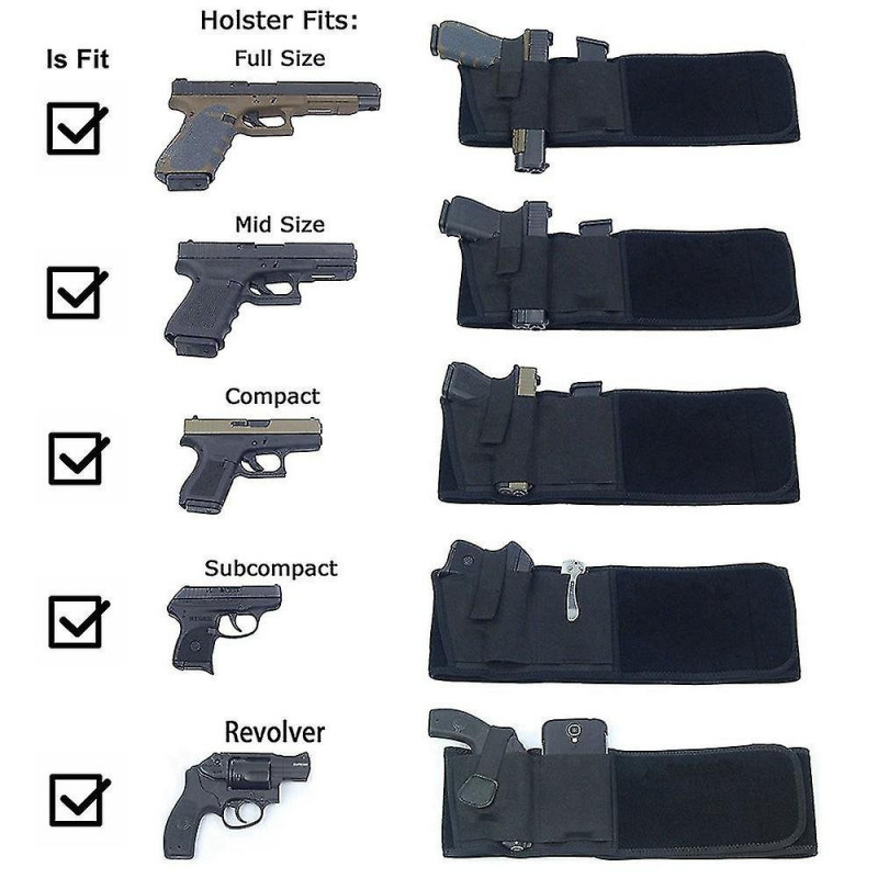 Tactical belly gun holster belt concealed carry waist band pistol holder