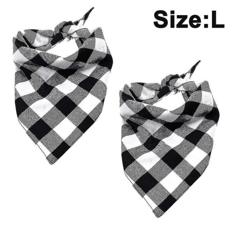 2 Pcs Dog Bandana Noël Classique Plaid Pet Bandana Foulard