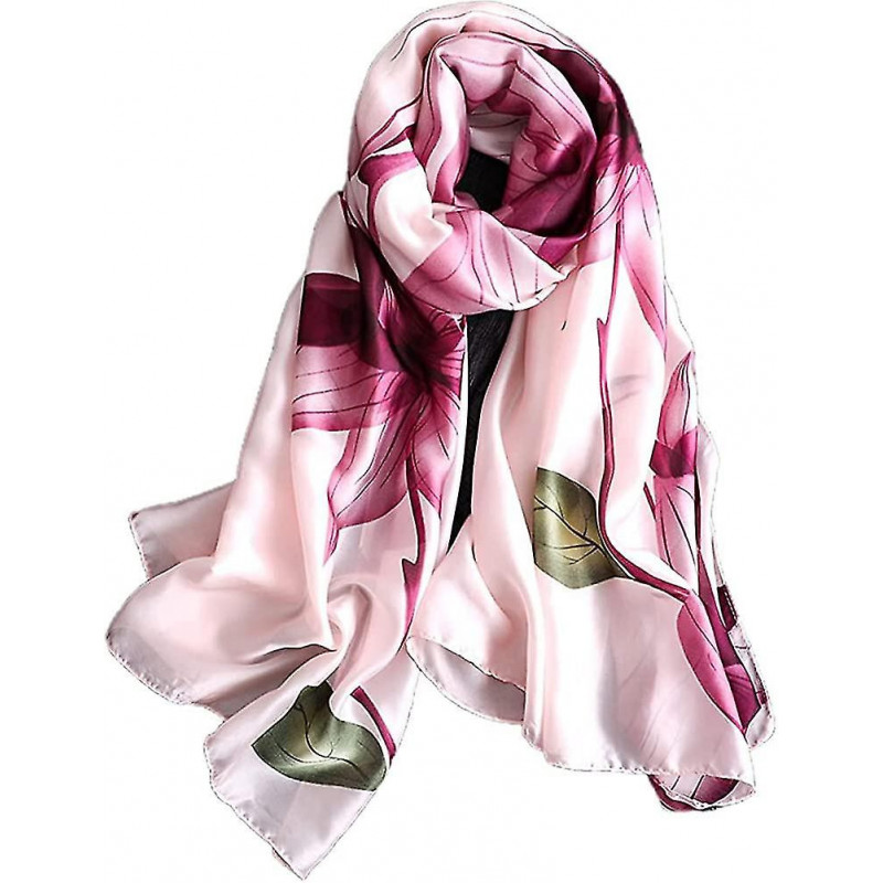 Foulards en soie pour femmes Lightweight Fashion Ladies Scarves Satin Shawl Wrap Gift