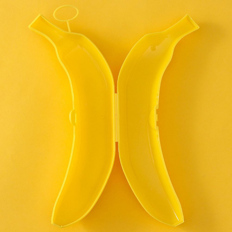 2pcs Lunch Box Holder Banana Protector Outdoor Travel Yellow Kitchen For Kid