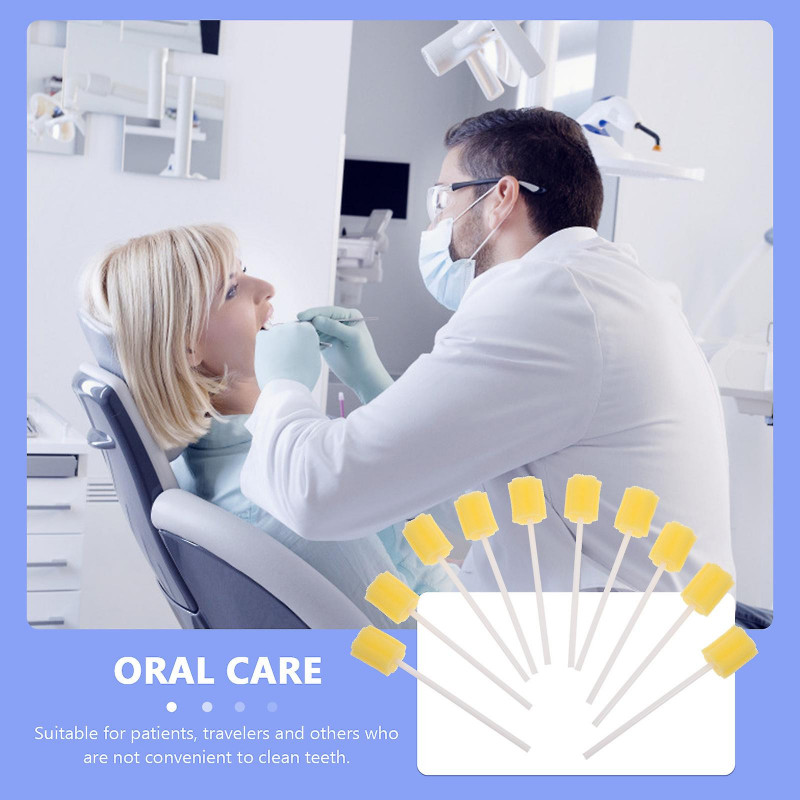 50pcs Disposable Oral Care Sponge Sticks Oral Care Products Oral Care Supplies