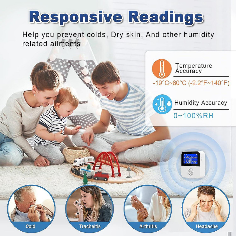 LINJOU WiFi Temperature Humidity Monitor, 1pcs