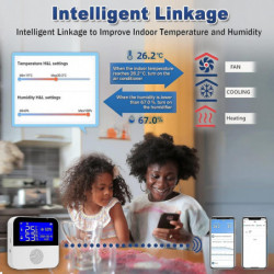 LINJOU WiFi Temperature Humidity Monitor, 1pcs