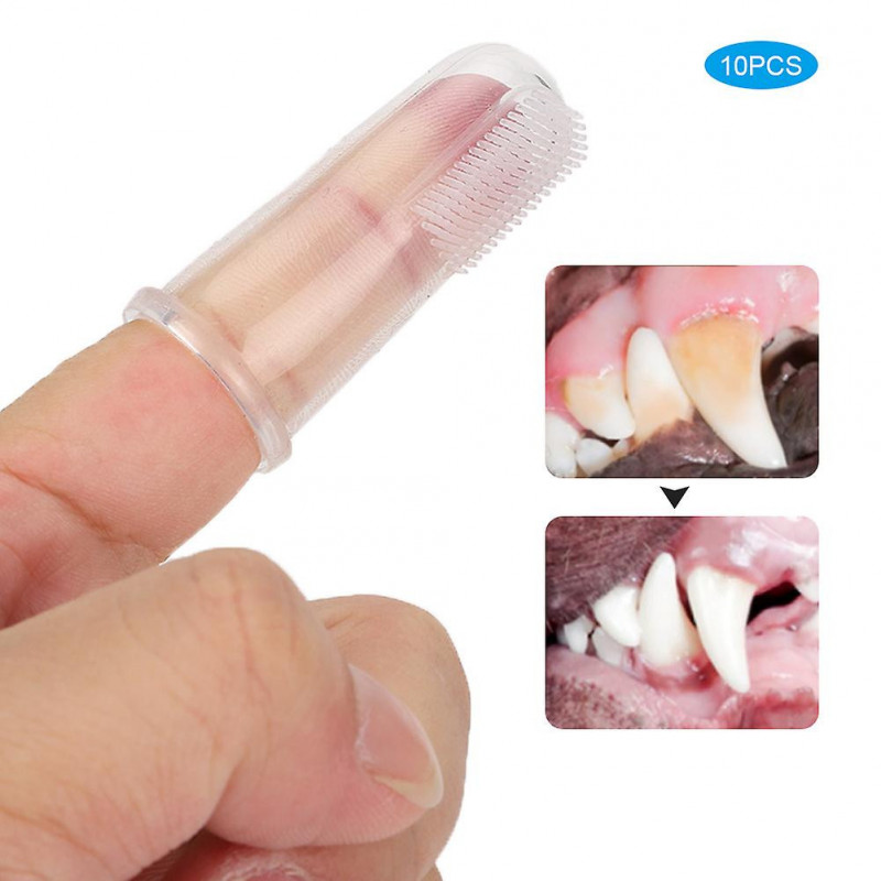 Pet Toothbrush for Cats and Dogs Soft Silicone Finger Brush Cleaning Tool