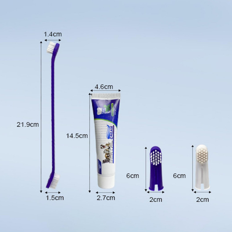 1 Set Pet Toothbrush Double Head Reduce Tartar Fresh the Mouth Pet Toothpaste Dog Tooth Cleaning Pro