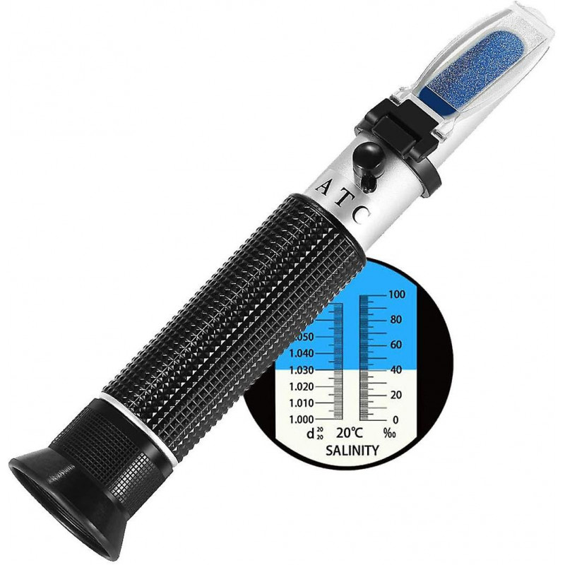 Salinity Refractometer, Salinity Measurement Tool for Seawater Aquarium Tank, Marine Market, Dual Scale (1.0-1.070 [...]