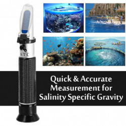 Salinity Refractometer, Salinity Measurement Tool for Seawater Aquarium Tank, Marine Market, Dual Scale (1.0-1.070 [...]