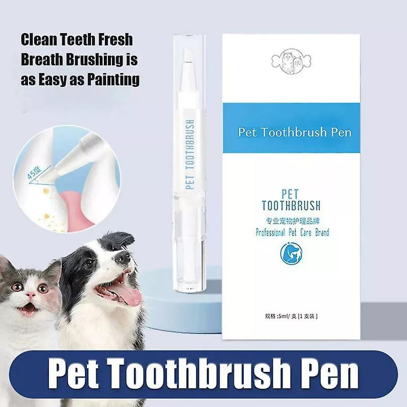 1-3x Pet Toothbrush Pen, Dog Teeth Cleaning Pen, Cat/Dog Tartar Remover for Teeth