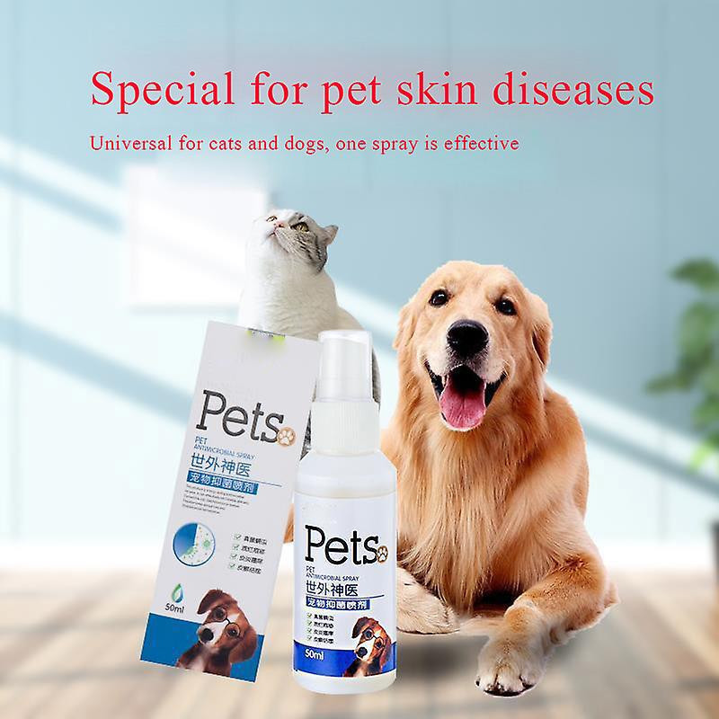Pet Antibacterial Spray 50ml Pour Chiens Et Chats Pour Améliorer Les Croûtes Et Le Prurit