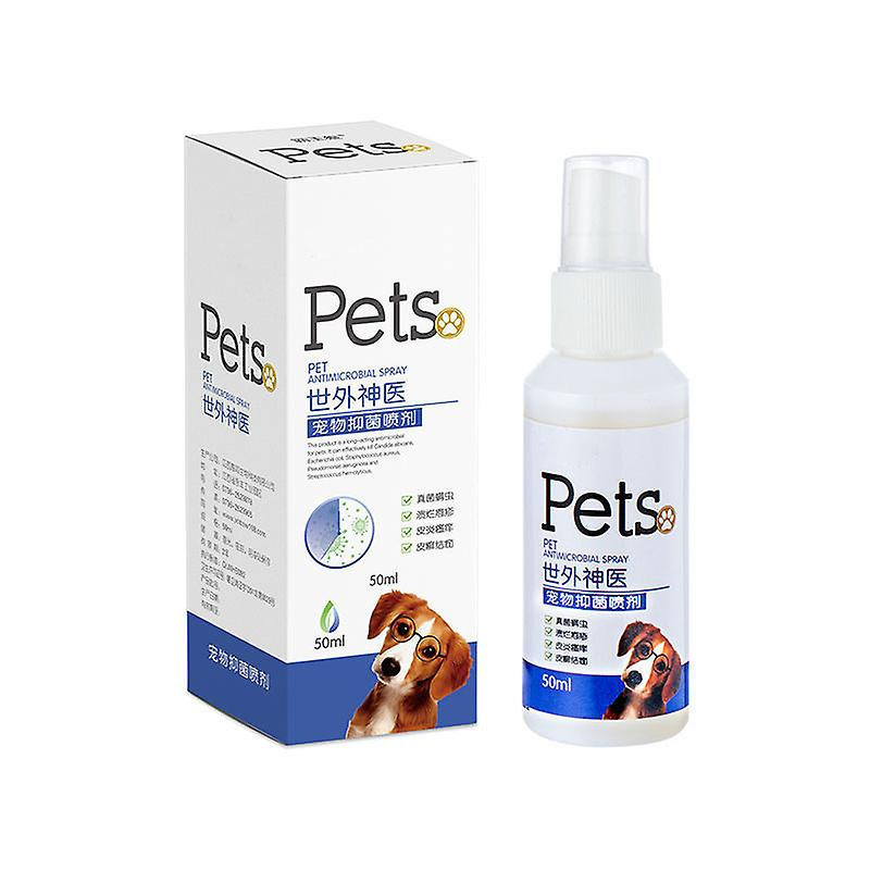 Pet Antibacterial Spray 50ml Pour Chiens Et Chats Pour Améliorer Les Croûtes Et Le Prurit