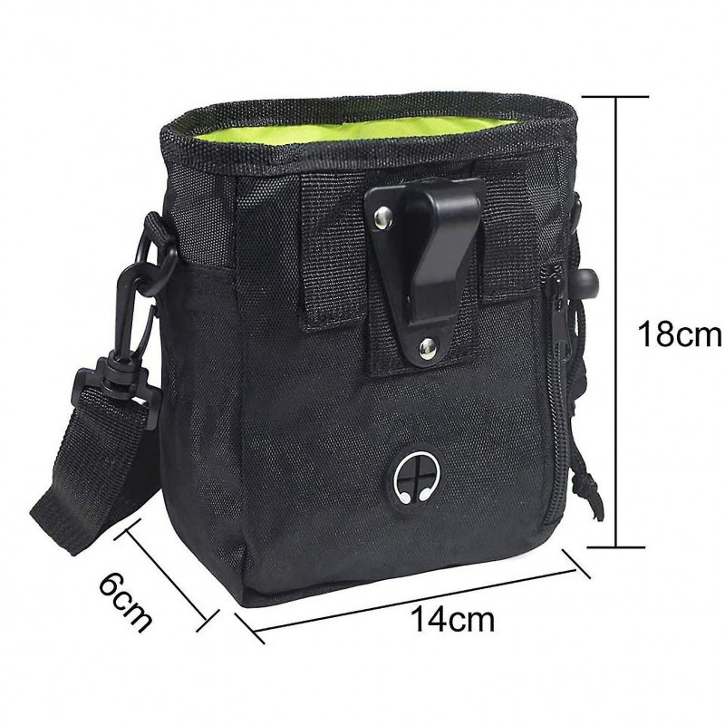 Food Bag For Dogs, Practical Treat Bag With Integrated Dog Waste Bag Dispenser (black)