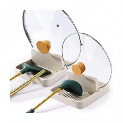 Repose-cuillère avec support de couvercle pour spatule Louche Pot Couvercle Ustensile Repos pour comptoir, gadgets [...]