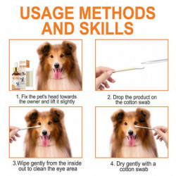 60ml Pet Eye Drops Dog Cat Tearing Stain Removal Dirt Stain Remover Anti-Inflammatory Eye Care Cleaner Pet Eye Drop