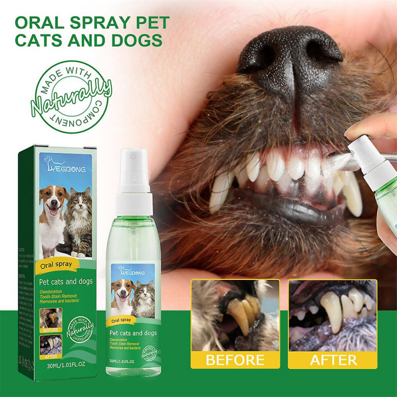 3pcs Pet Tooth Cleaning Spray Dog Oral Care Bad Teeth Breath Freshener Plaque Remove