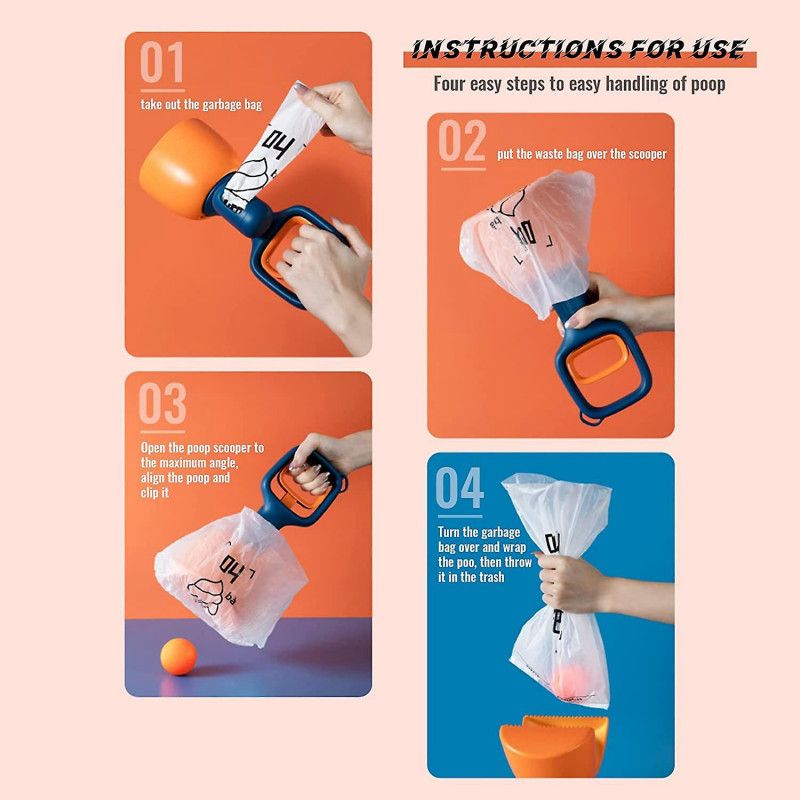 11in Dog Pooper ,short Handle Pet Poop For Medium Small , Portable Poop Scoop For Yard, Grass A