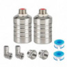 2 Pack 1/2inch 3/4inch Auto Fill Shut Off Water Tank Float Valve, 304 Stainless Steel Water Level C