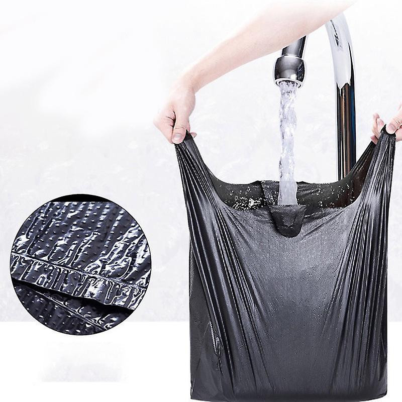 3 Roll / 150 Pieces of Thicken Black Garbage Bag Portable Portable Garbage Bag Disposable Vest Bag