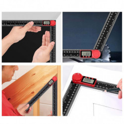 0-300mm LCD Digital Angle Protractor 2 in 1, with LCD Display, Zero Setting,