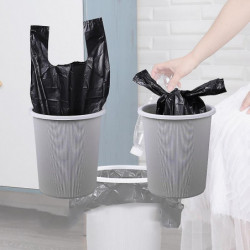 3 Roll / 150 Pieces of Thicken Black Garbage Bag Portable Portable Garbage Bag Disposable Vest Bag