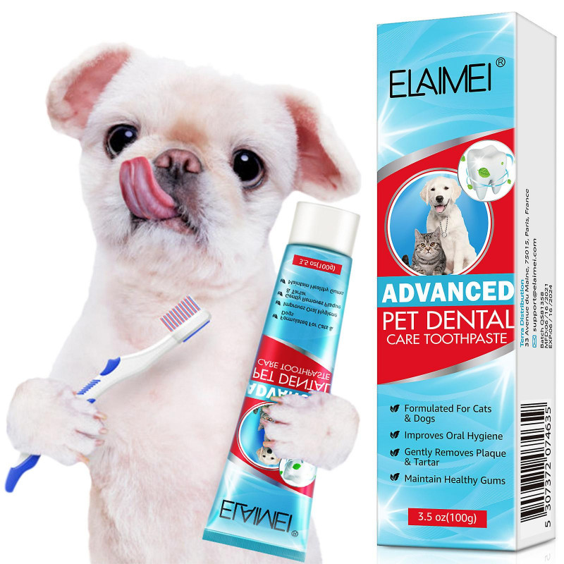 Elaimei Mint Pet Toothpaste for Fresh Breath & Oral Health - Tartar Cleaning Formula