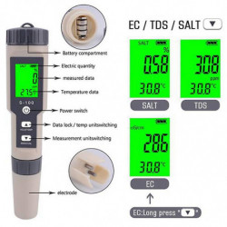 Digital Salinity Tester Salt Water-Aquarium Salinity Meter with ATC, IP67 Waterproof, 0-200 PPT Mul