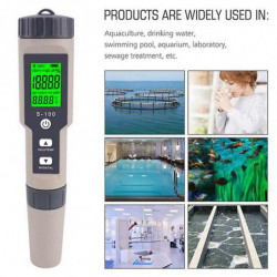 Digital Salinity Tester Salt Water-Aquarium Salinity Meter with ATC, IP67 Waterproof, 0-200 PPT Mul