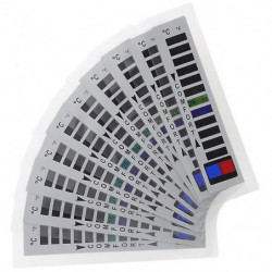 10pcs Sewable Temperature Strips Liquid Crystal Clothing Temperature Stickers 16~38/61~100