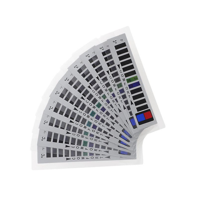 10pcs Sewable Temperature Strips Liquid Crystal Clothing Temperature Stickers 16~38/61~100