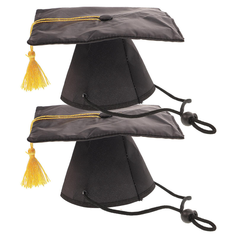 2pcs Black Graduation Caps with Tassels Pet Toys Costumes Dress Up Accessories Graduation Ceremony Hat Photo Props [...]