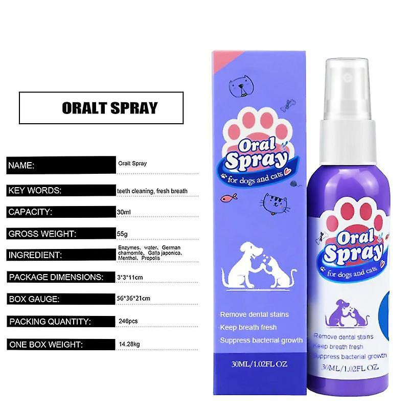Dog Breath Freshener Spray Fresh Dental For Dogs And Cats Mouth Wash Rinse 30ml Cat Care Bad