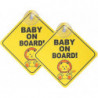 Infant Car Warning, Infant Car Sticker Sign Car Warning With Suction Cup (2 Pieces)