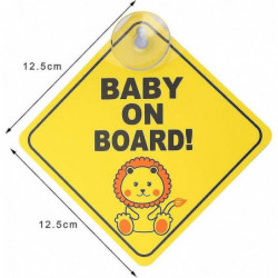 Infant Car Warning, Infant Car Sticker Sign Car Warning With Suction Cup (2 Pieces)