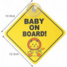 Infant Car Warning, Infant Car Sticker Sign Car Warning With Suction Cup (2 Pieces)
