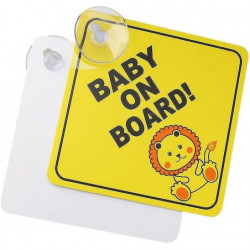 Infant Car Warning, Infant Car Sticker Sign Car Warning With Suction Cup (2 Pieces)