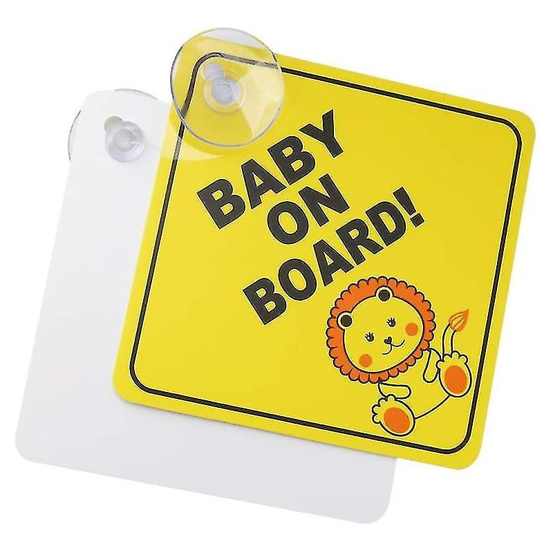 Infant Car Warning, Infant Car Sticker Sign Car Warning With Suction Cup (2 Pieces)