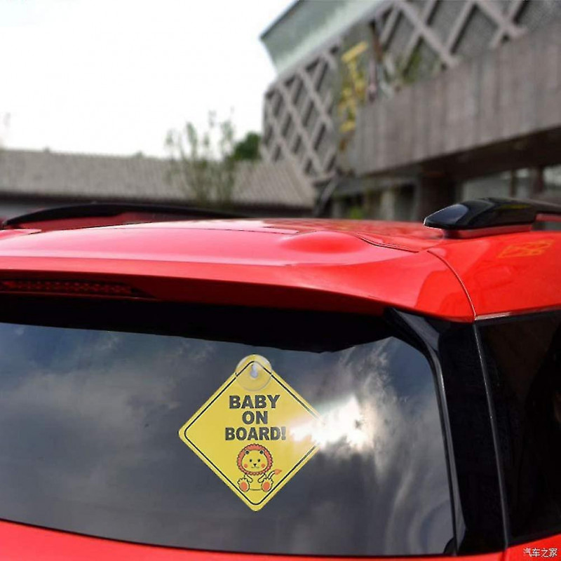 Infant Car Warning, Infant Car Sticker Sign Car Warning With Suction Cup (2 Pieces)