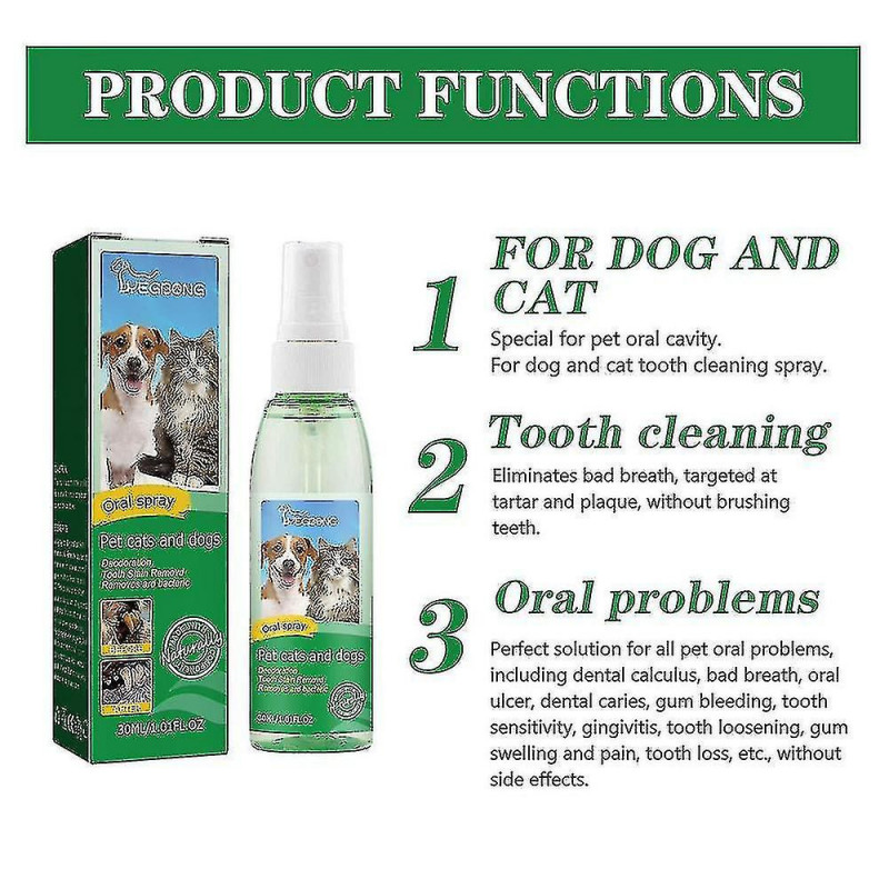 Pet Oral Cleanse Spray, Pet Teeth Cleaning Spray, Pet Breath Freshener Oral Spray