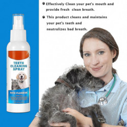 Spray nettoyant pour les dents de pet pour chiens chats, spray déodorant oral pour animaux de compagnie Pet Clean [...]