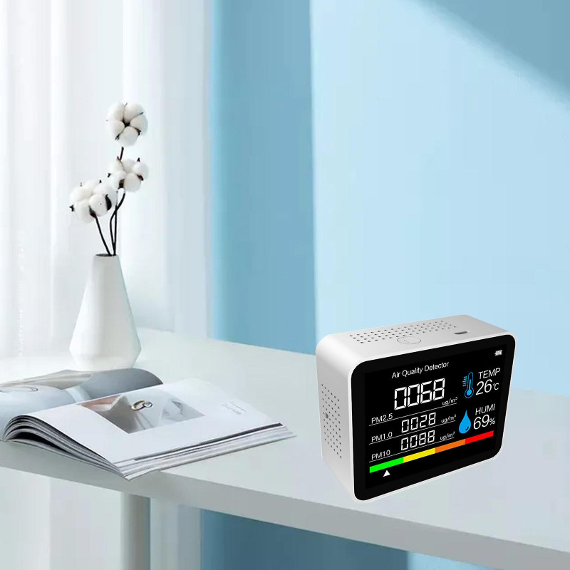 Upgraded Air Quality Monitor With 3 Different Display Pm2.5/pm1.0/pm10/co2/hcho Display Temperature Humidity Test