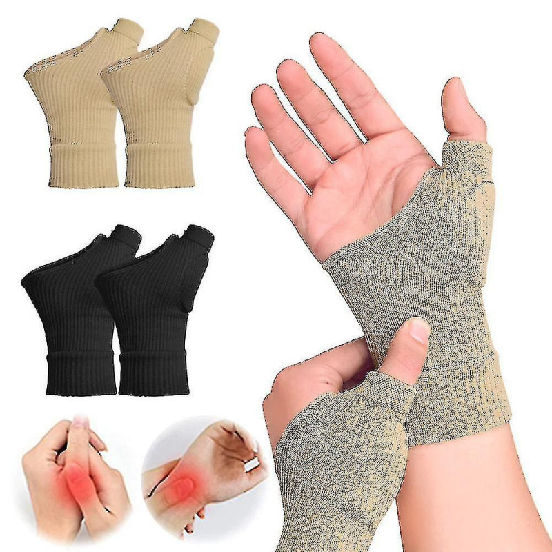 Compression therapy gel filled thumb hand wrist support gloves for tenosynovitis arthritis
