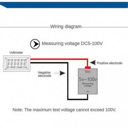 Voltmètre de voiture DC 4-100V LED Affichage numérique Rond Deux Fil panneau Voltage Mètre KR