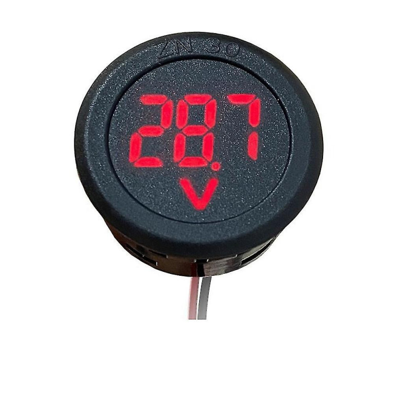 Voltmètre de voiture DC 4-100V LED Affichage numérique Rond Deux Fil panneau Voltage Mètre KR