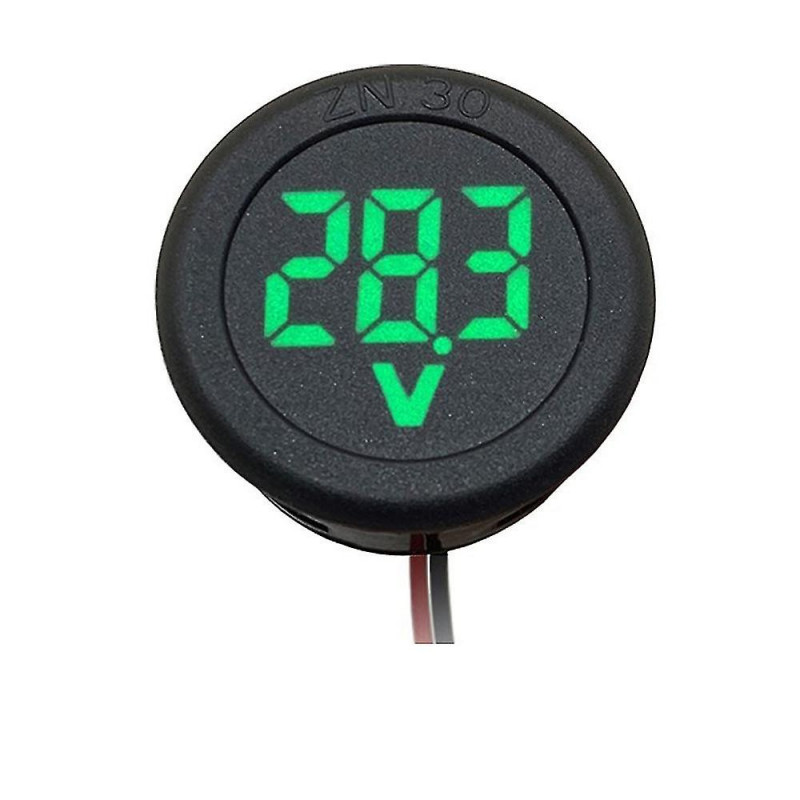 Voltmètre de voiture DC 4-100V LED Affichage numérique Rond Deux Fil panneau Voltage Mètre KR