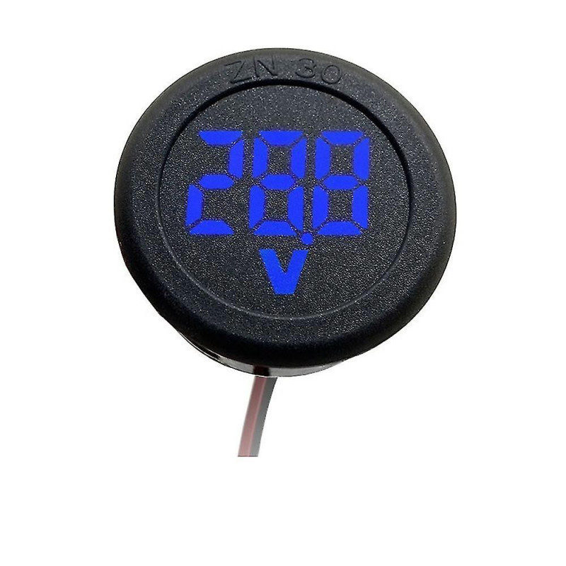 Voltmètre de voiture DC 4-100V LED Affichage numérique Rond Deux Fil panneau Voltage Mètre KR