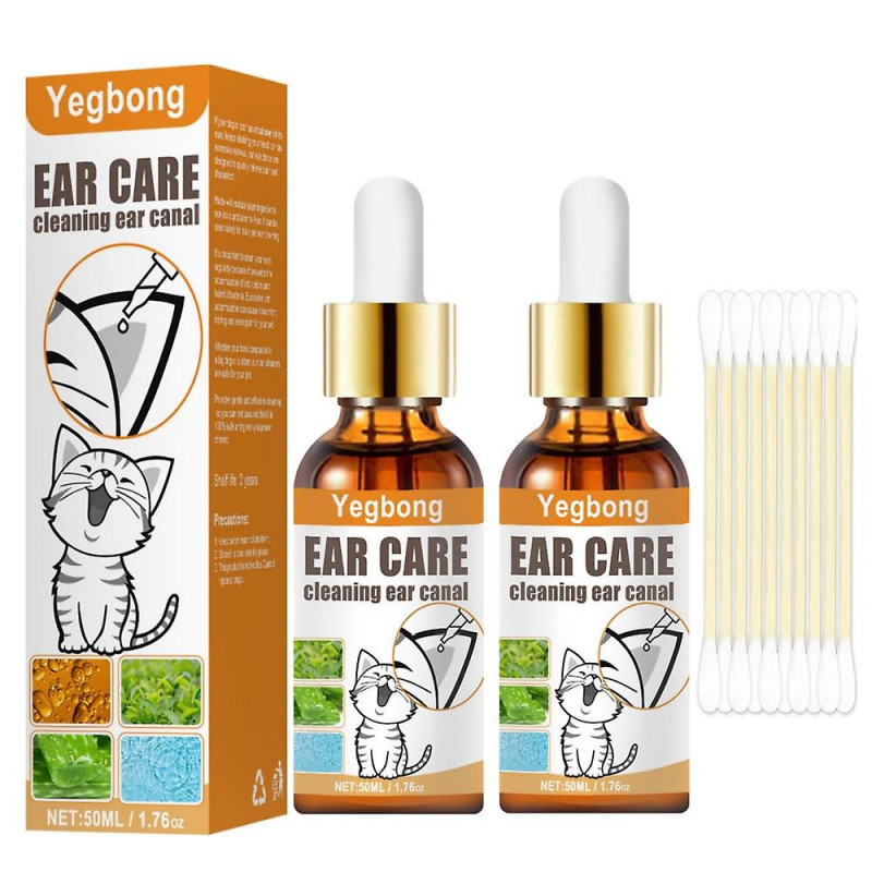 2pcs Nettoyant D’oreille D’animal De Compagnie Vétérinaire Chien Gouttes Pet Chat Oreille Acariens Traitement [...]