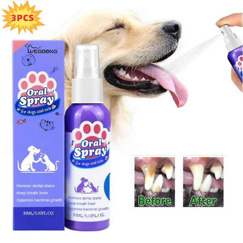 1-3pcs Pet Oral Spray Nettoyage des dents pour chiens et chats Mauvaise haleine Tartre Élimination de la plaque