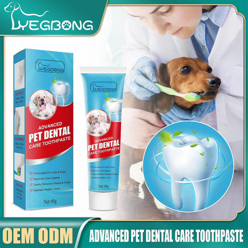 60g Pet Toothpaste Cat Dog Fresh Breath Toothpaste Deodorant Tartar Plaque Cleaning Dog Oral