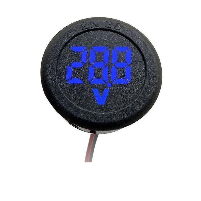 Voltmètre de voiture DC 4-100V LED Affichage numérique Rond Deux Fil panneau Voltage Mètre